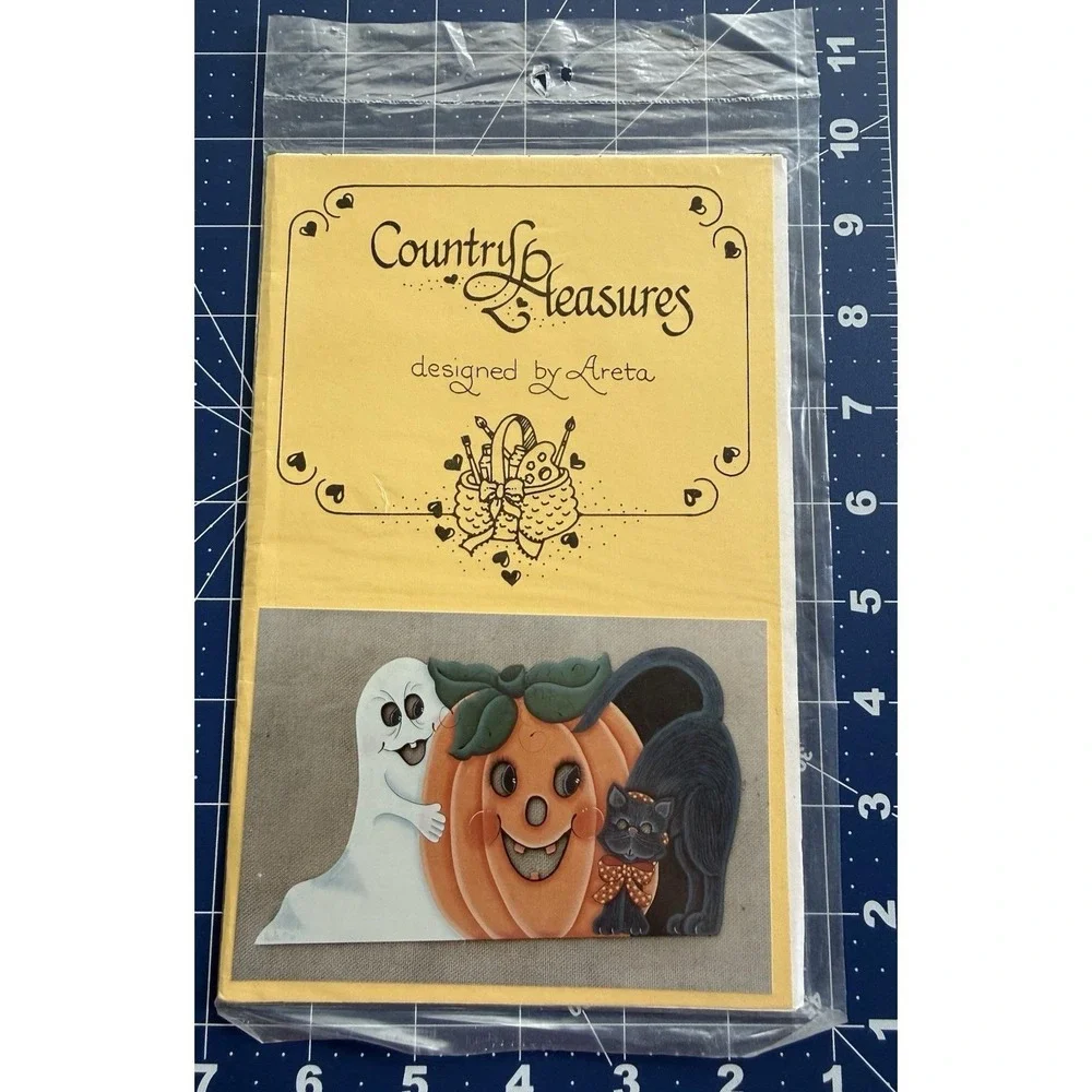 Tole Painting Pattern Packet: Country Treasures By Areta Pumpkin, Ghost & Cat